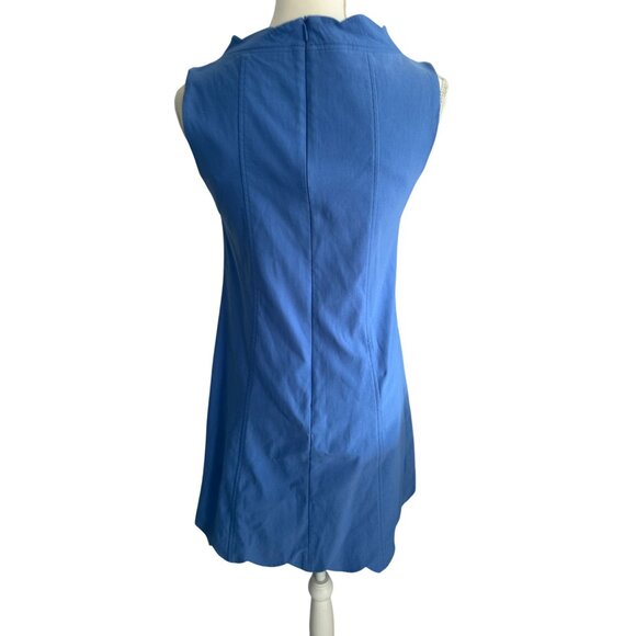 SARA CAMPBELL Blue Scalloped Shift Dress Size 4 - Picture 11 of 11